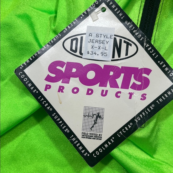 DUPONT Fluorescent GREEN BLACK Cycling Shirt NEW Lycra Schnaubelt Biking mens 2X - Picture 5 of 14